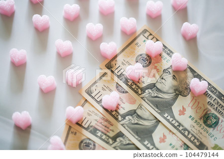 Image of heart and money Image of heart and money 104479144