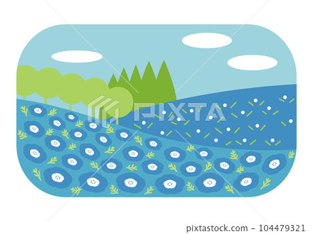 Illustration of nemophila field 104479321