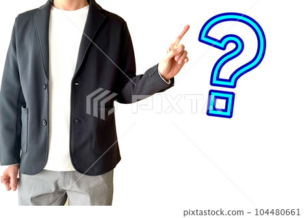 Business question Male and question mark 104480661