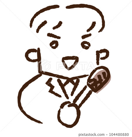 Illustration of a reporter giving an interview Illustration of a reporter giving an interview 104480880
