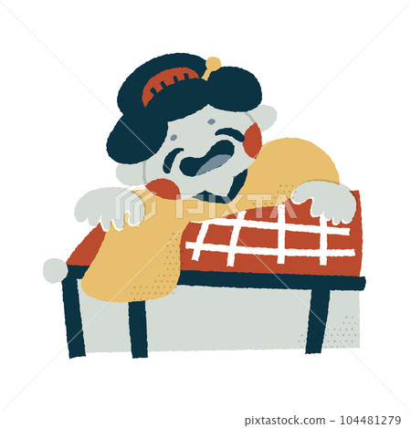 Kerakera Onna寬鬆可愛插畫素材 104481279