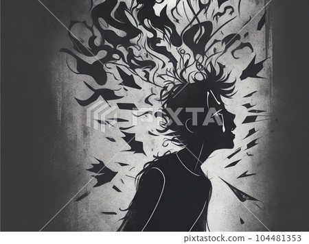 illustration of mental illness  104481353