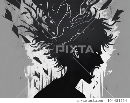 illustration of mental illness  104481354