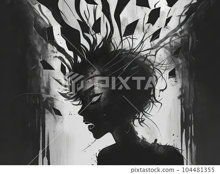 illustration of mental illness illustration of mental illness 104481355