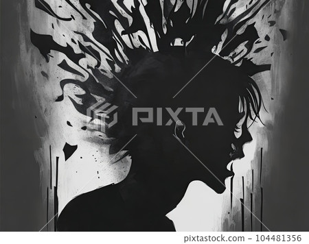 illustration of mental illness illustration of mental illness 104481356