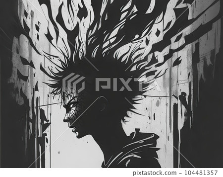 illustration of mental illness  104481357