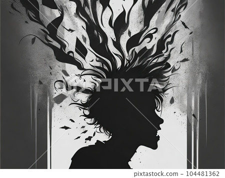 illustration of mental illness  104481362