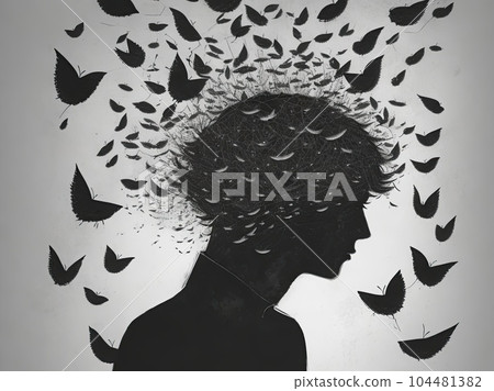 illustration of mental illness  104481382