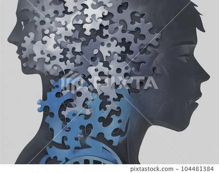 illustration of mental illness  104481384