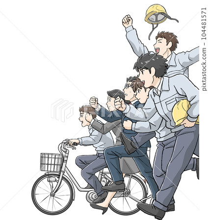 男女員工和員工團隊並肩奮進 104481571