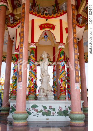 Statue of Goddess of Mercy at Wat Koh Loi in Sriracha Chonburi Province, Kingdom of Thailand 104482443