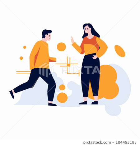 Hand Drawn Businessman with jigsaw in flat style Hand Drawn Businessman with jigsaw in flat style 104483193