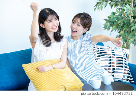 two women excited 104483731