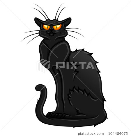 Black cat cartoon vector design Black cat cartoon vector design 104484075
