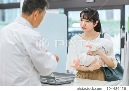 產後媽媽和在藥房遇到困難的媽媽們以及指導她們用藥的藥劑師(孕婦和哺乳期婦女認可藥物治療藥劑師) 產後媽媽和在藥房遇到困難的媽媽們以及指導她們用藥的藥劑師(孕婦和哺乳期婦女認可藥物治療藥劑師) 104484456