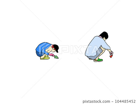 挖蛤尋找貝類的人們 挖蛤尋找貝類的人們 104485452