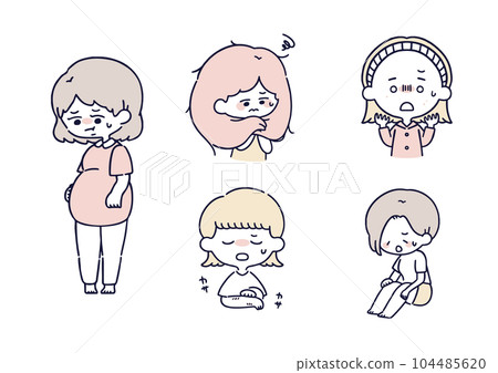 Worried woman set Worried woman set 104485620