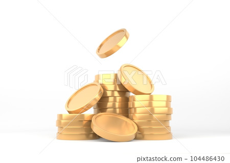 一堆金幣落下素材圖 一堆金幣落下素材圖 104486430