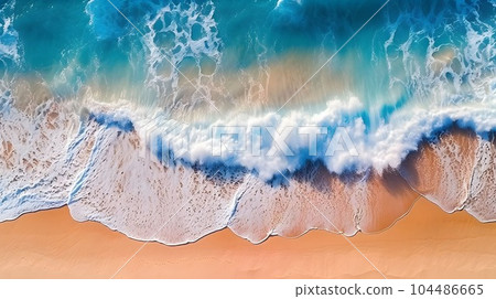 美麗的海灘和白色的波浪 美麗的海灘和白色的波浪 104486665