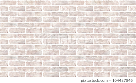 Watercolor illustration of brick wall in ivory color. wallpaper, background. vector. 104487846