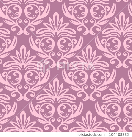 Seamless vintage pattern with curls. Wallpaper in the style of Baroque. Floral ornament. Ethnic tribal background. Vector illustration, template design for cloth, packaging, card, fabric Seamless vintage pattern with curls. Wallpaper in the style of Baroque. Floral ornament. Ethnic tribal background. Vector illustration, template design for cloth, packaging, card, fabric 104488883