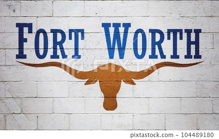 Flag of the city of Fort Worth painted on a wall Flag of the city of Fort Worth painted on a wall 104489180