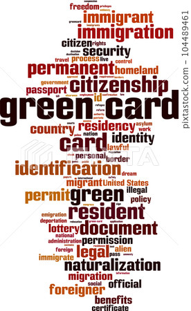 Green card word cloud Green card word cloud 104489461
