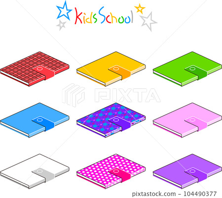 A vector material set of simple icon style notebooks 104490377