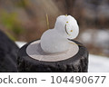 transparent snowman in early spring 104490677