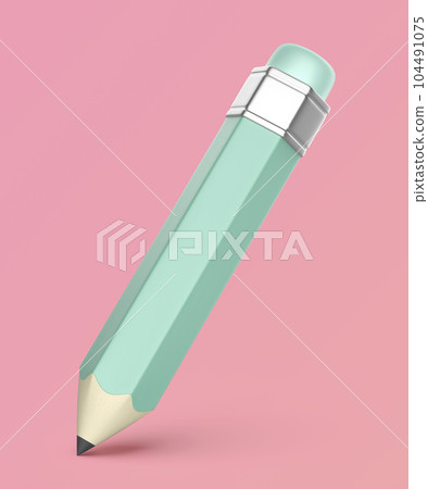 Cartoon style pencil with eraser 104491075