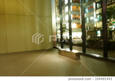 Large entrance lobby of skyscraper 104491441