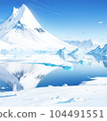 A superb view of silver Antarctica and icebergs 104491551