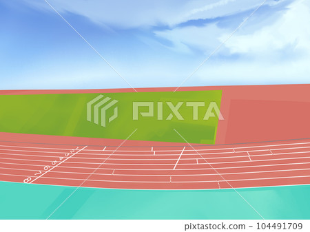 Athletic stadium in blue sky 104491709