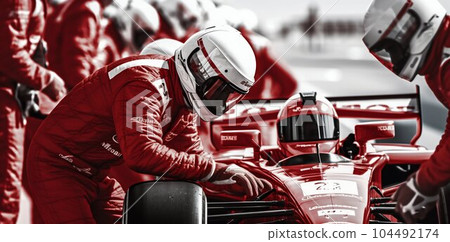 Racing Team at Pit Stop. Generative ai Racing Team at Pit Stop. Generative ai 104492174