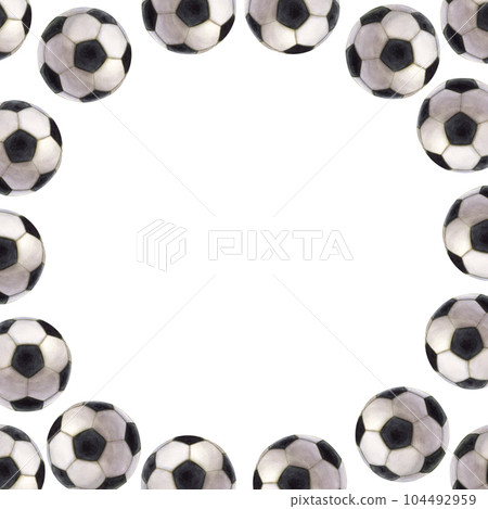 Round frame football. Black and white soccer...-插圖素材 [104492959] - PIXTA圖庫