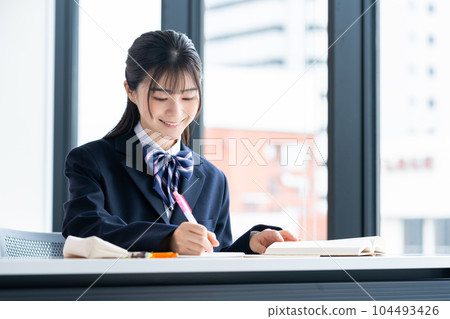 School girls studying in a cram school School girls studying in a cram school 104493426