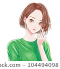 時尚的年輕女子做手指心（無背景） 104494098