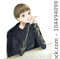 拄著拐杖的時尚年輕女子 104494099
