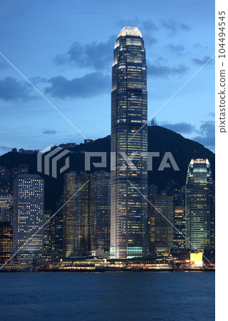 International Finance Centre in Hong Kong Island by night 104494545