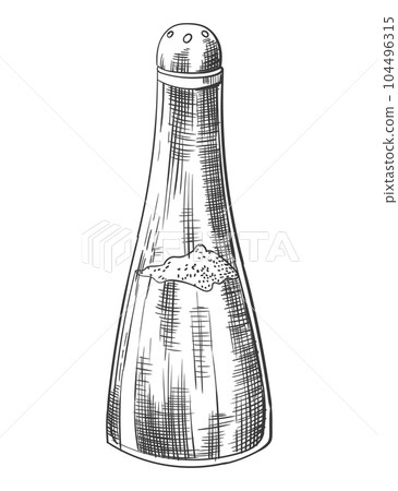 Sea salt sketch. Hand draw spice, vintage sea powder. Food ingredients to cook, isolated coloring vector illustration Sea salt sketch. Hand draw spice, vintage sea powder. Food ingredients to cook, isolated coloring vector illustration 104496315