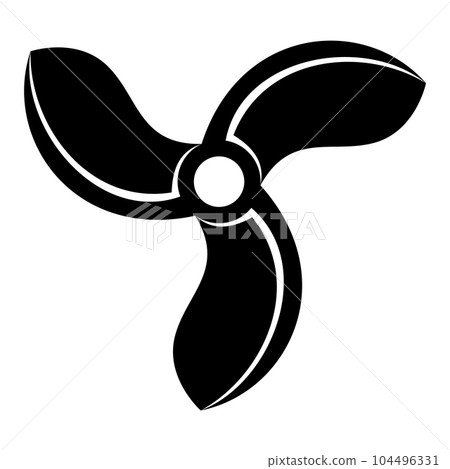Propeller screw icon, engine or motor image. Type of air fan cooler. Vector illustration isolated on white background Propeller screw icon, engine or motor image. Type of air fan cooler. Vector illustration isolated on white background 104496331