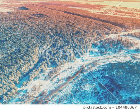 Aerial view of the forest and the countryside Aerial view of the forest and the countryside 104496367