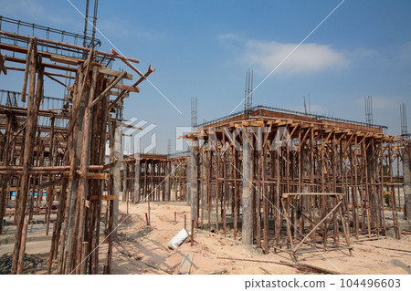 House building infrastructure made by wood under construction 104496603