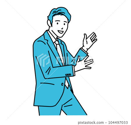 令人興奮的商人男性插圖 104497033
