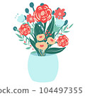 bouquet of flowers in a vase vector 104497355