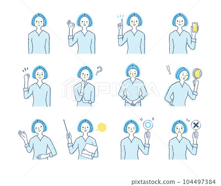 女導遊表情_h21變異套裝 女導遊表情_h21變異套裝 104497384