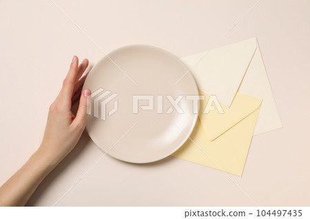 Composition with empty dish, concept of different dish 104497435