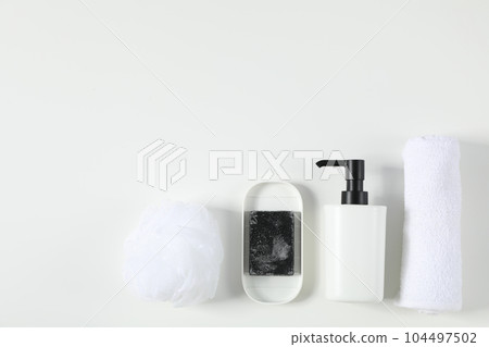 Composition with different accessories and supplies for self care Composition with different accessories and supplies for self care 104497502