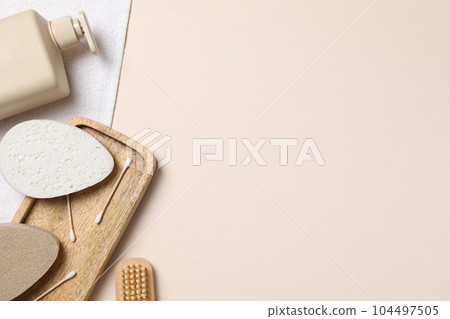 Composition with different accessories and supplies for self care 104497505