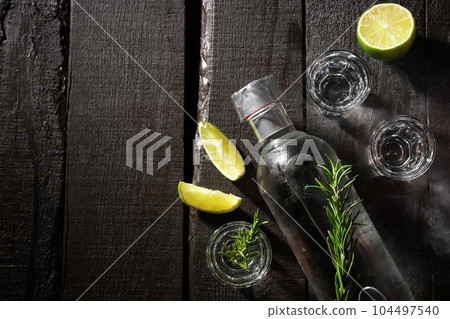 Concept of strong alcohol drink, vodka alcohol 104497540